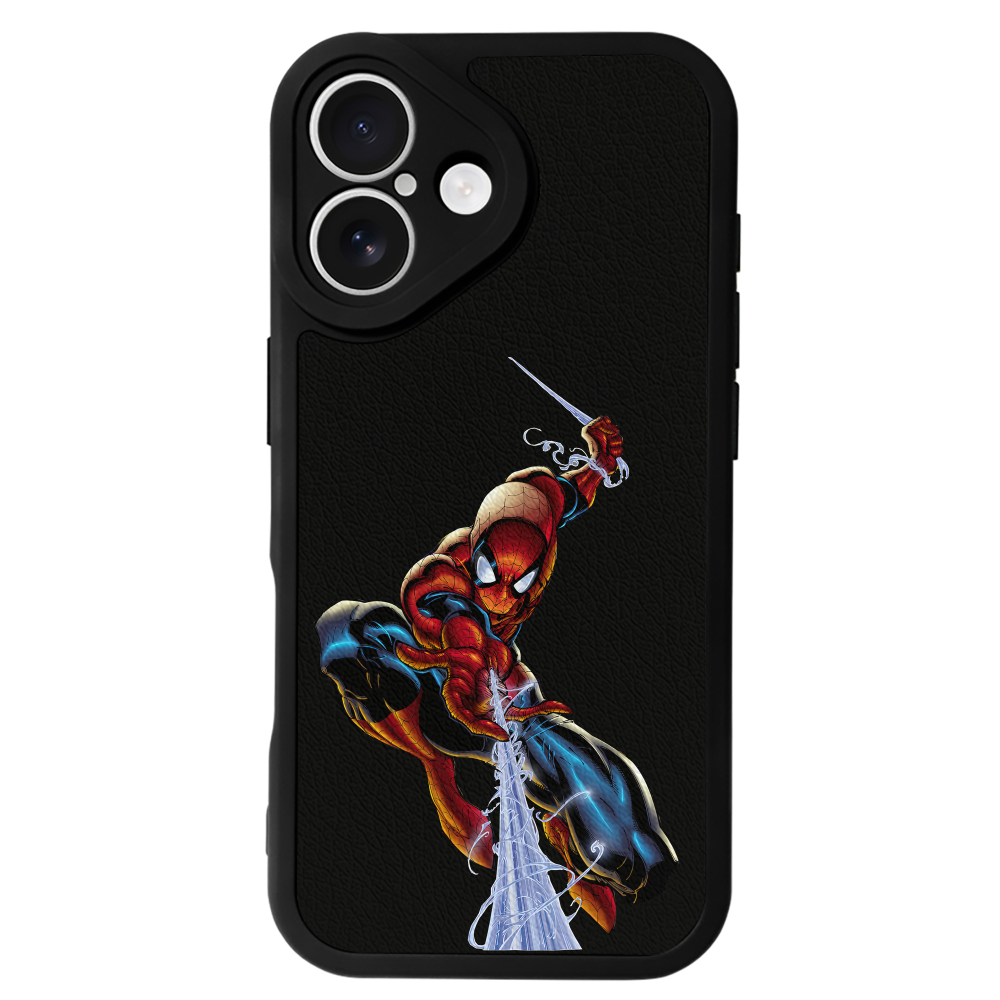 Spider Man スパイダーマン 【iPhone 16シリーズ対応】シリコンスマホケース（レザー調） 材質：シリコン